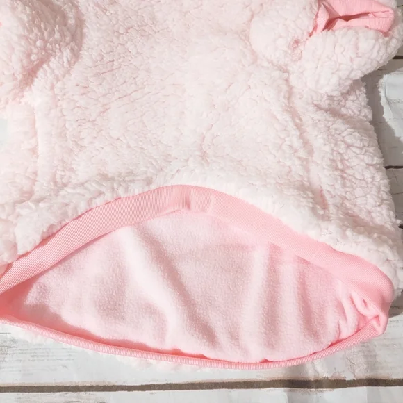 New Jessica Simpson Pink Sherba Fleece Dog Hoodie with Teddy Bear Ears - Picture 6 of 11